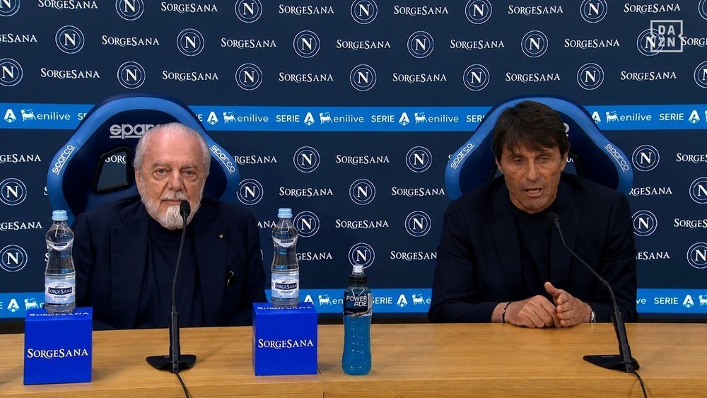 Antonio Conte Confirms Departure From Napoli Amid Reports Linking Him To Italy Job Conte and Napoli president