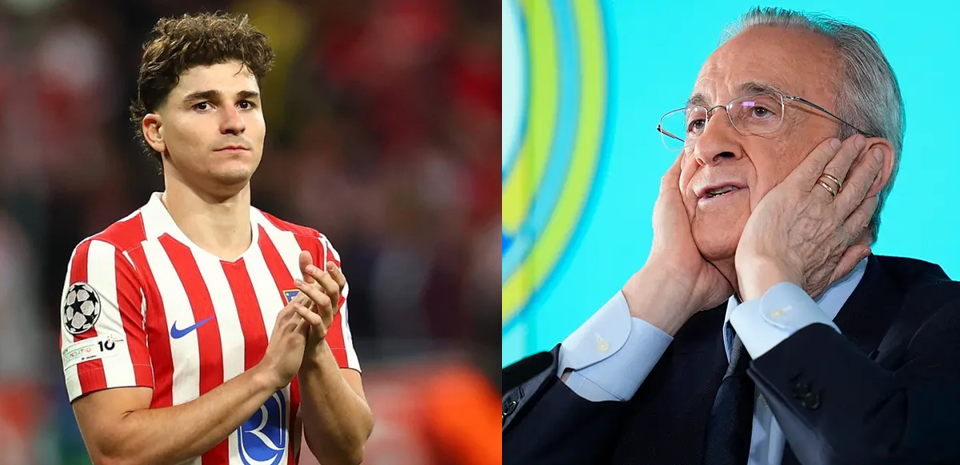 Atlético Madrid Reject Real Madrid’s €150 Million Blockbuster Bid For Julián Álvarez Promised By Florentino Pérez. Perez and Alvarez